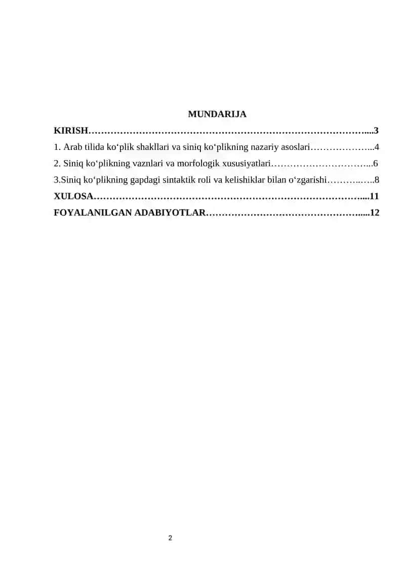 Arab tilida siniq koʻplik 3