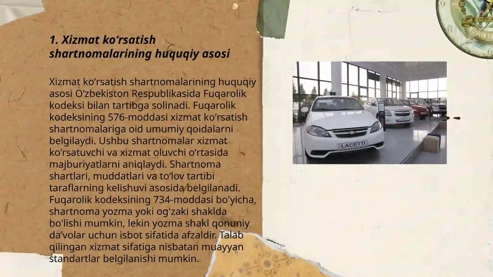 Xizmat koʻrsatishga oid shartnomalar 3