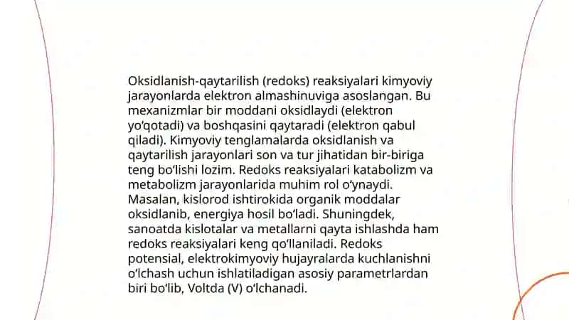 Oksidlanish qaytarilish muhitida metallmaslar sintezi 3