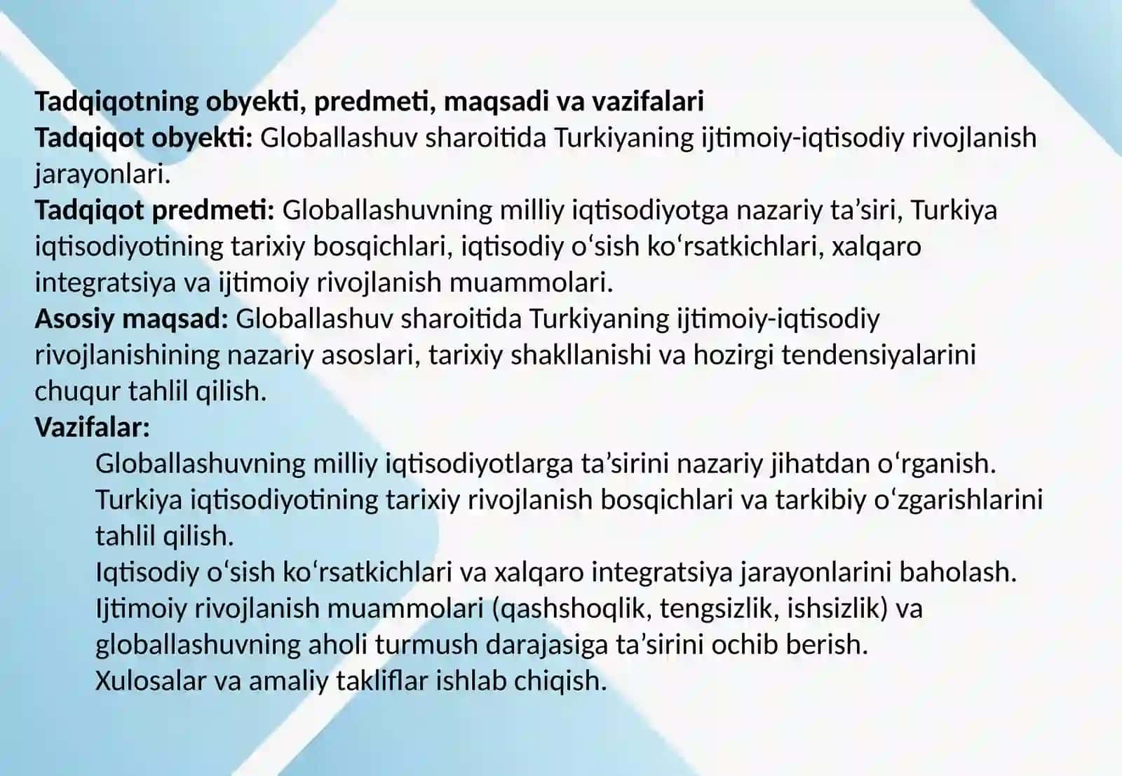 Globallashuv sharoitida Turkiyaning ijtimoiy-iqtisodiy rivojlanish xususiyatlari 3