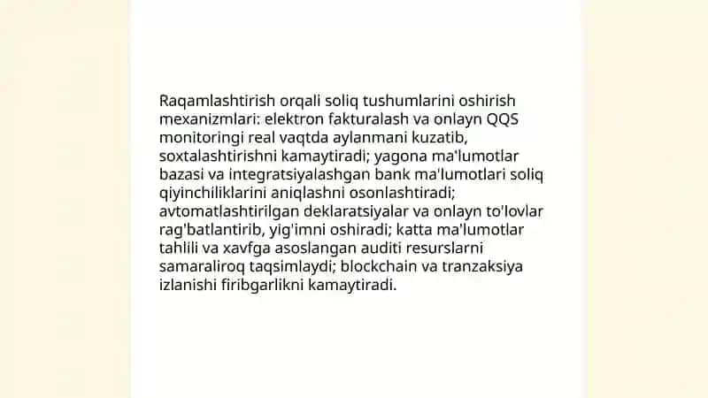 Raqamlashtirishning soliq tushumlariga ta’siri 3