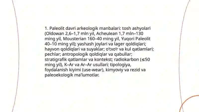 Paleolit davri arkeologik manbalari 3