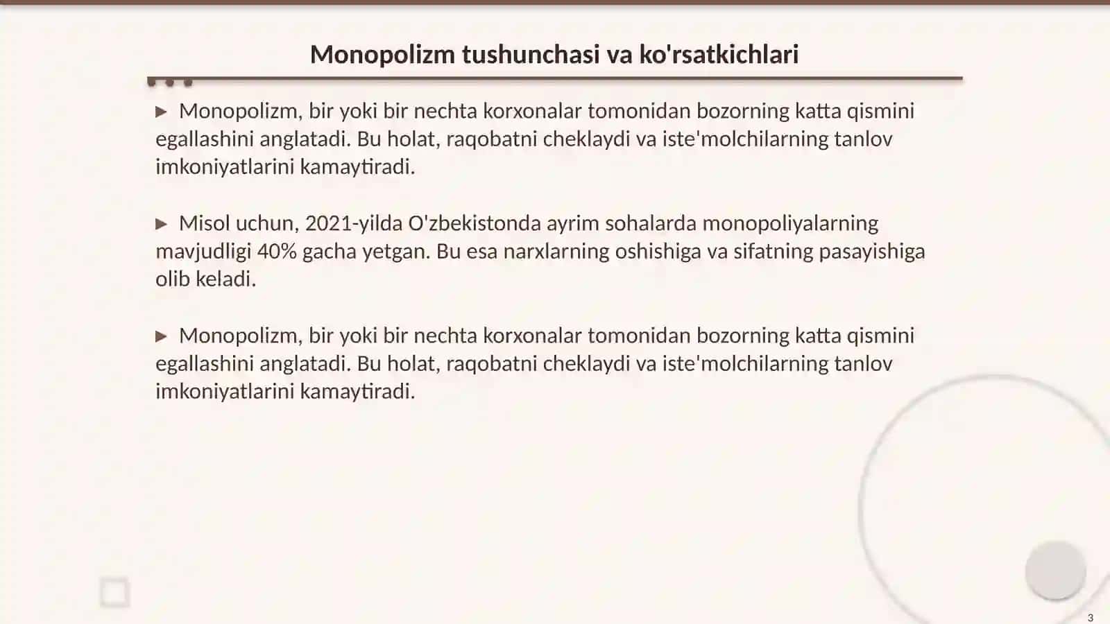 IQTISODIYOTIDA MONOPOLIZMGA QARSHI SIYOSAT VA RAQOBATNI RIVOJLANTIRISHDA DAVLATNING RO'LI 3
