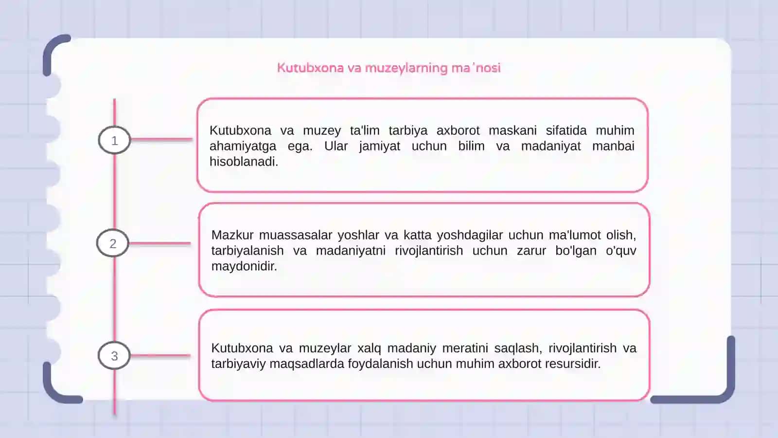 Kutubxona va muzey ta'lim tarbiya axborot maskani 3