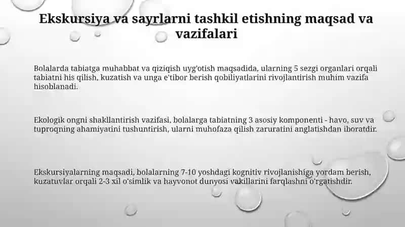 Tabiat bilan tanishtirish ekskursiya va sayrlar 3