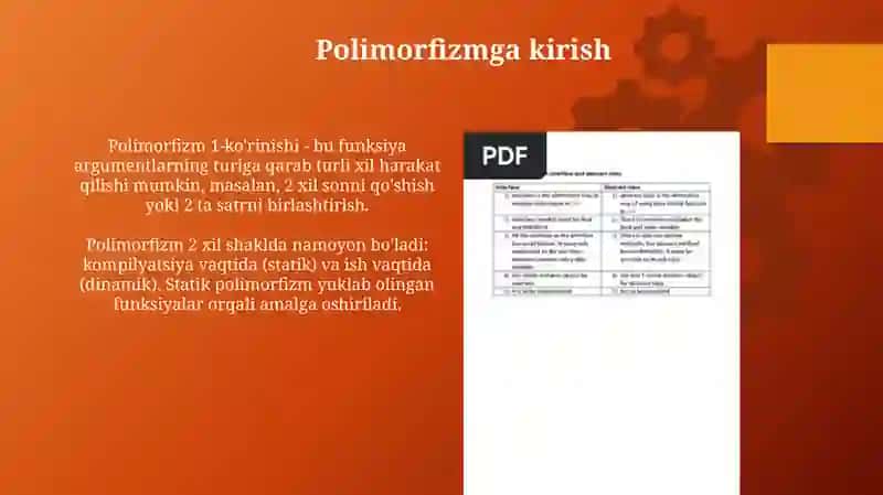 Polimorfizm. Vorislik. Abstrakt sinflar va interfeyslar 3