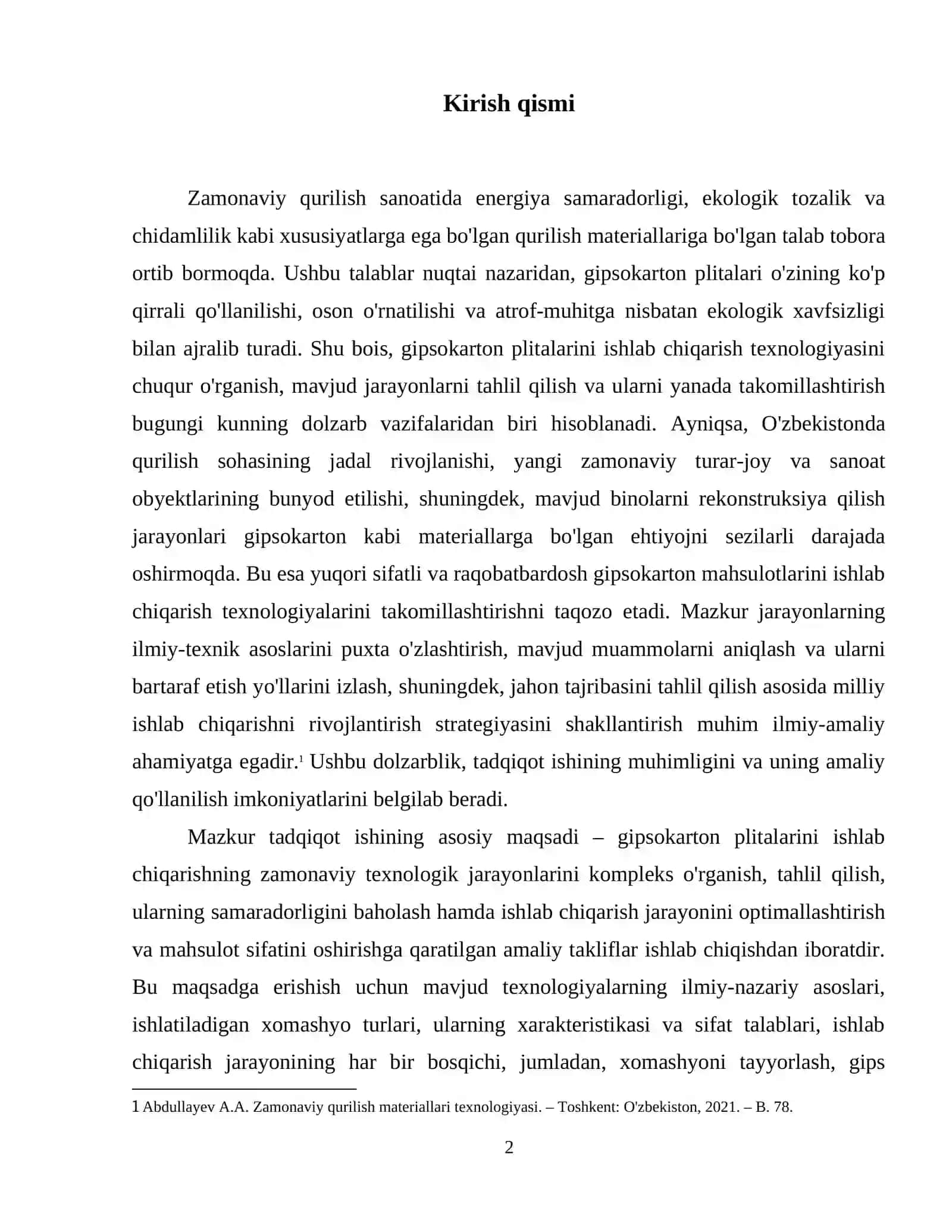 Gipsokarton plitalarini ishlab chiqarish texnologiyasi. 3