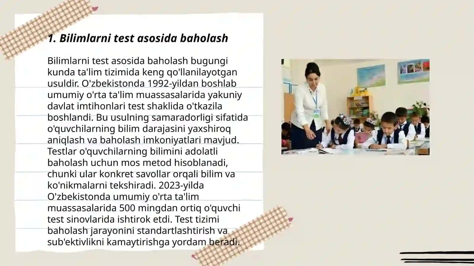 Oʻquvchilar bilim oʻquv va koʻnikmalarini tekshirish va baholash 3