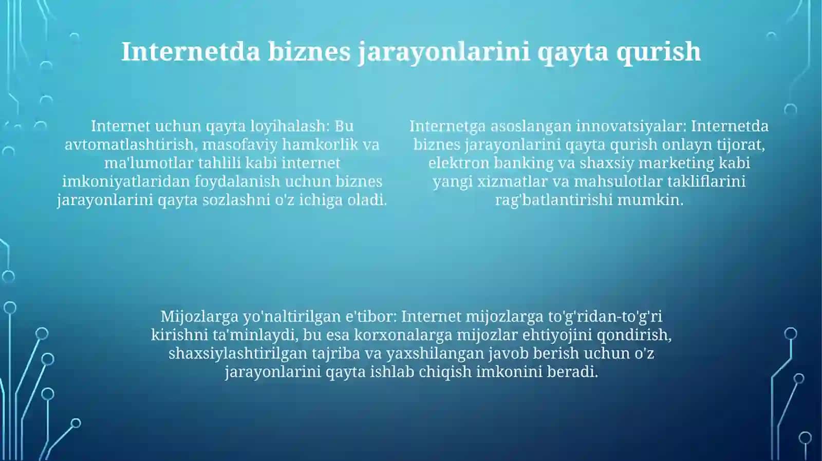 Internet TarmogʻIda Biznes Jarayonlarini Tashkil Etish 3