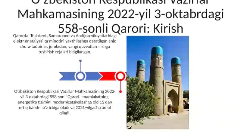 Oʻzbekiston Respublikasi Vazirlar Mahkamasining 2022-yil 3-oktabrdagi 558-sonli Qarori 3