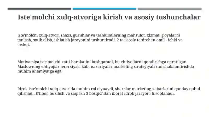 Iste'molchi xulq-atvoriga ta'sir etuvchi omillar 3