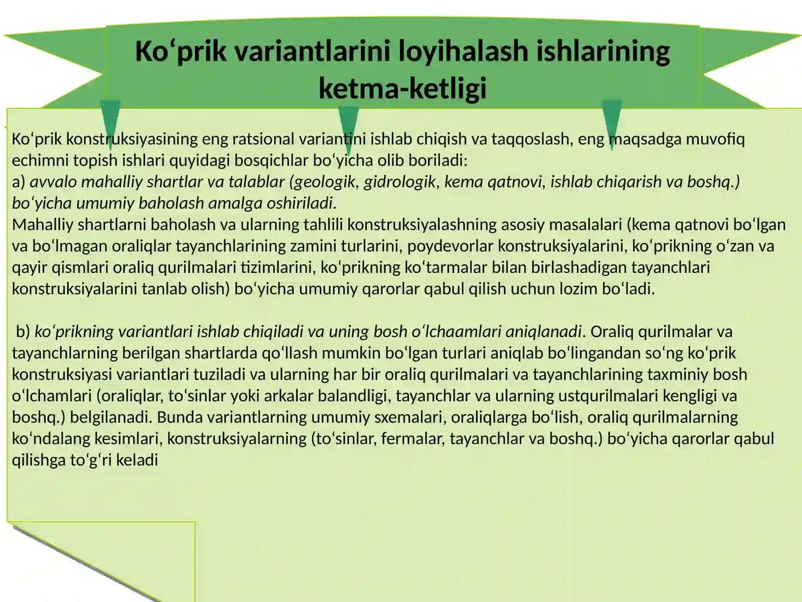 Amaliy ishlar - Ko‘priklarni loyihalash 3