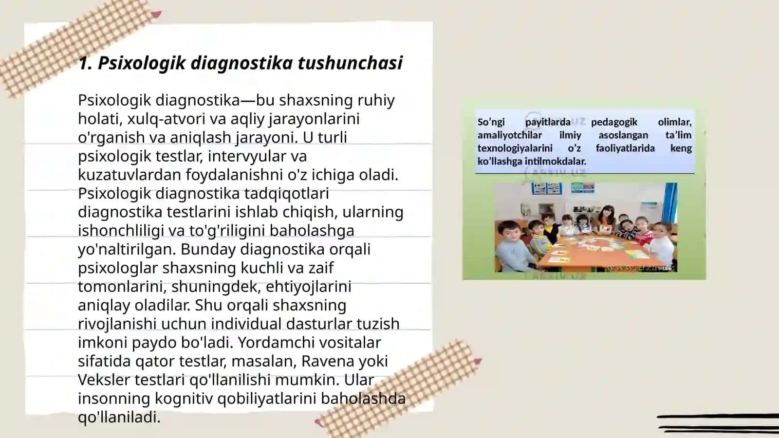 Ta‘lim jarayonini psixodiagnostika qilish usullari 3