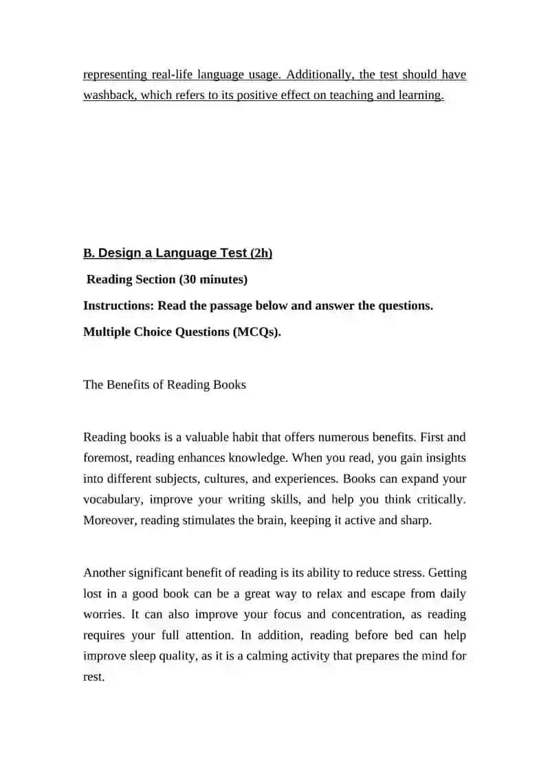 Principles of Language Assessment and Test Design 3