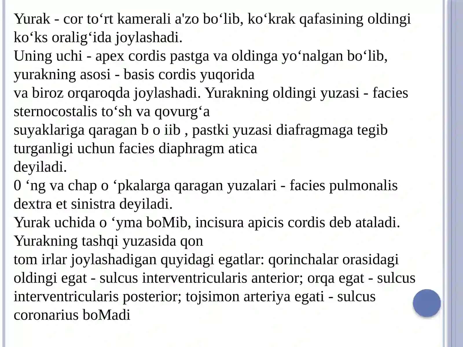 YURAK SISTEMASI,QON BILAN TAMINLANISHI,QON AYLANISH DOIRALARI,YOSHGA QARAB O’ZGARISHI,NERVLAR BILAN TAMINLANISHI 3