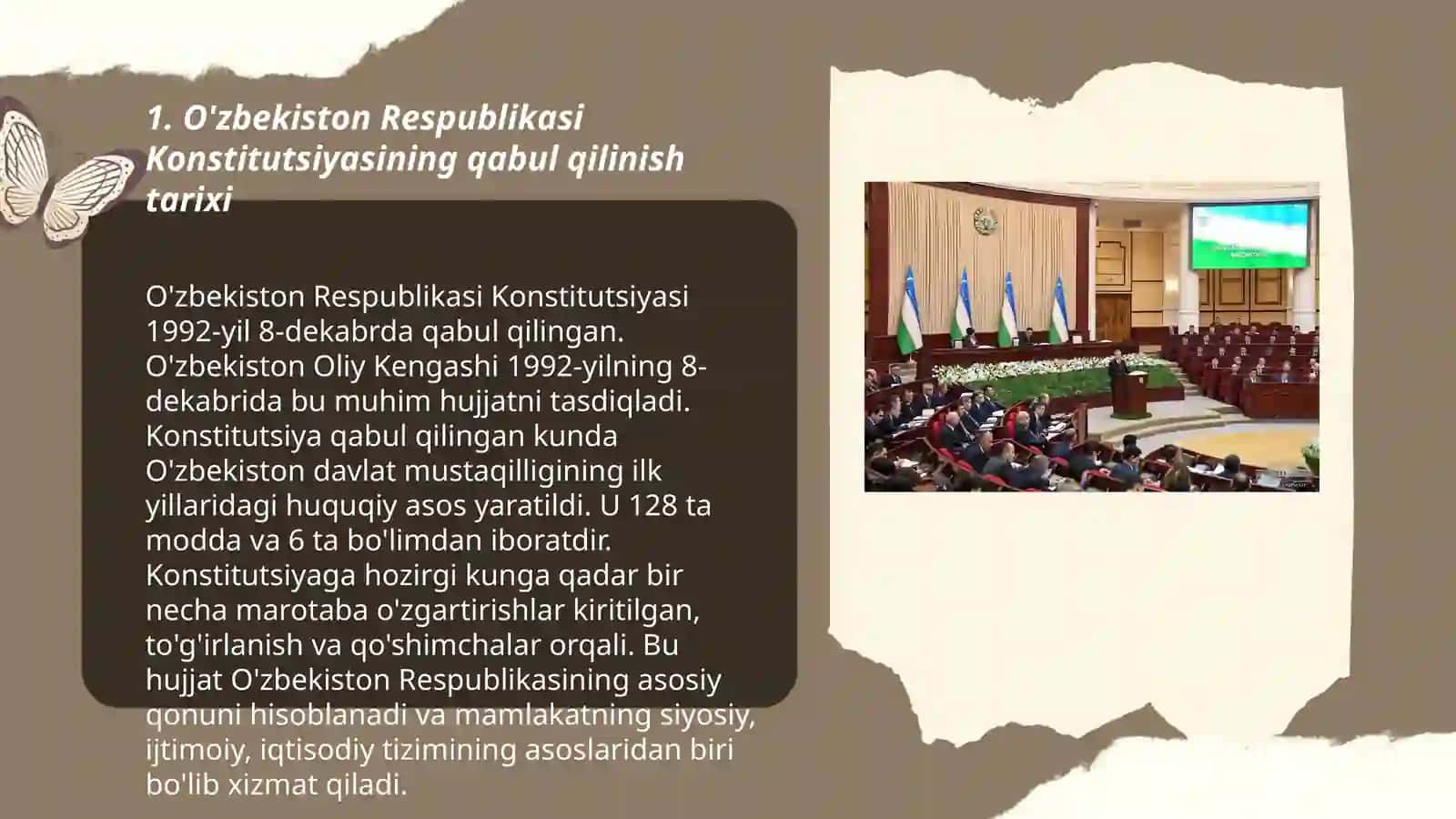 Ozbekiston Respublikasi Konstitutsiyaning qabul qilinishi va uning tarixiy ahamiyati 3