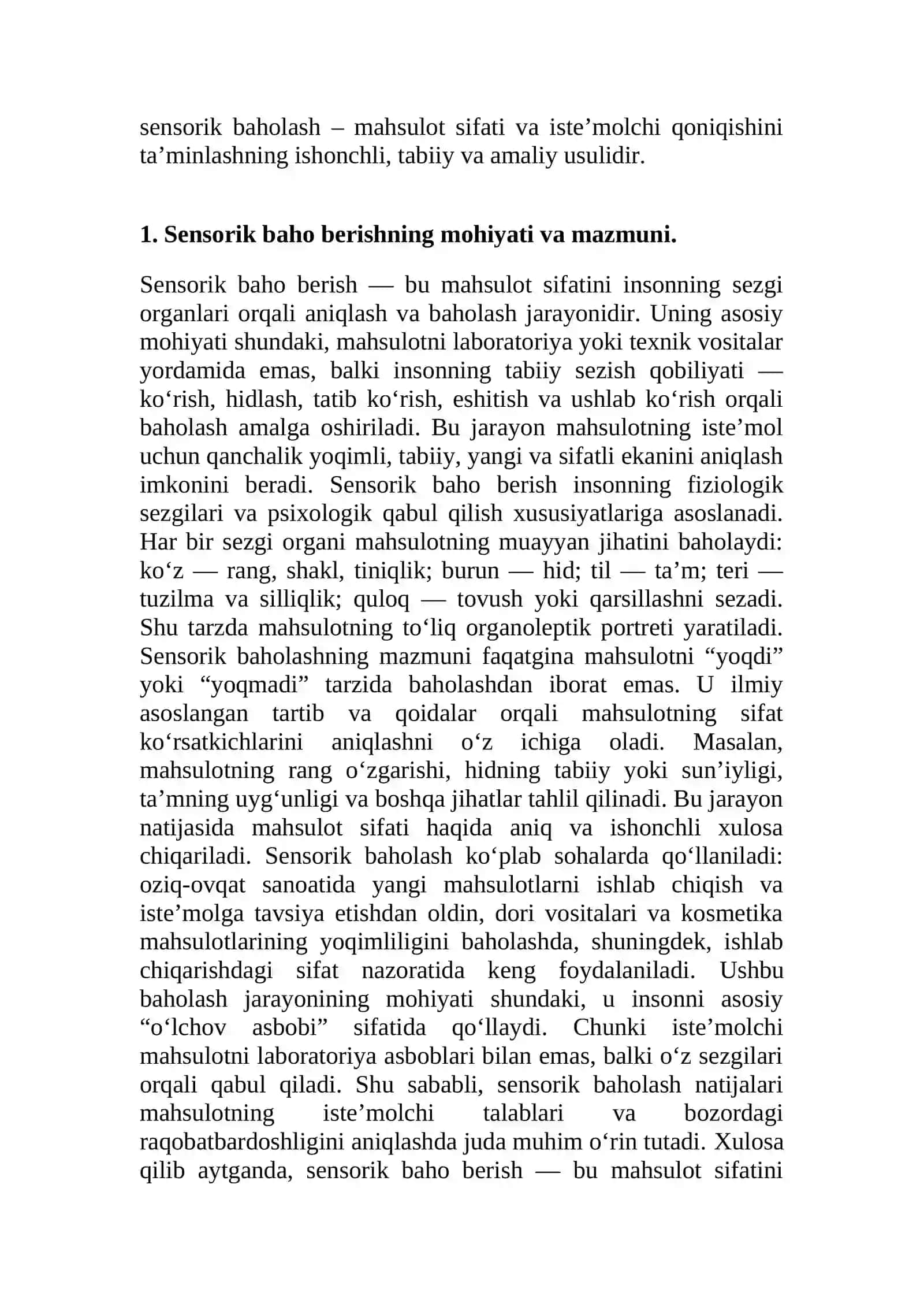 Sensorik baho berish 3