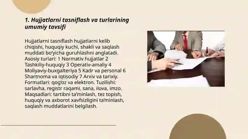Hujjat turlari va ish yuritish asoslari 3