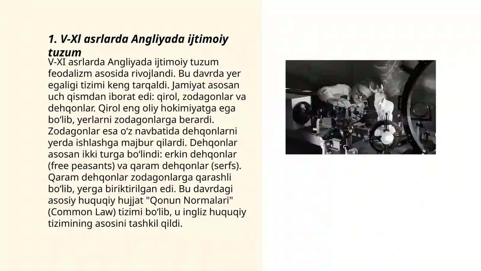 V-Xl asrlarda Angliyada ijtimoiy tuzum 3