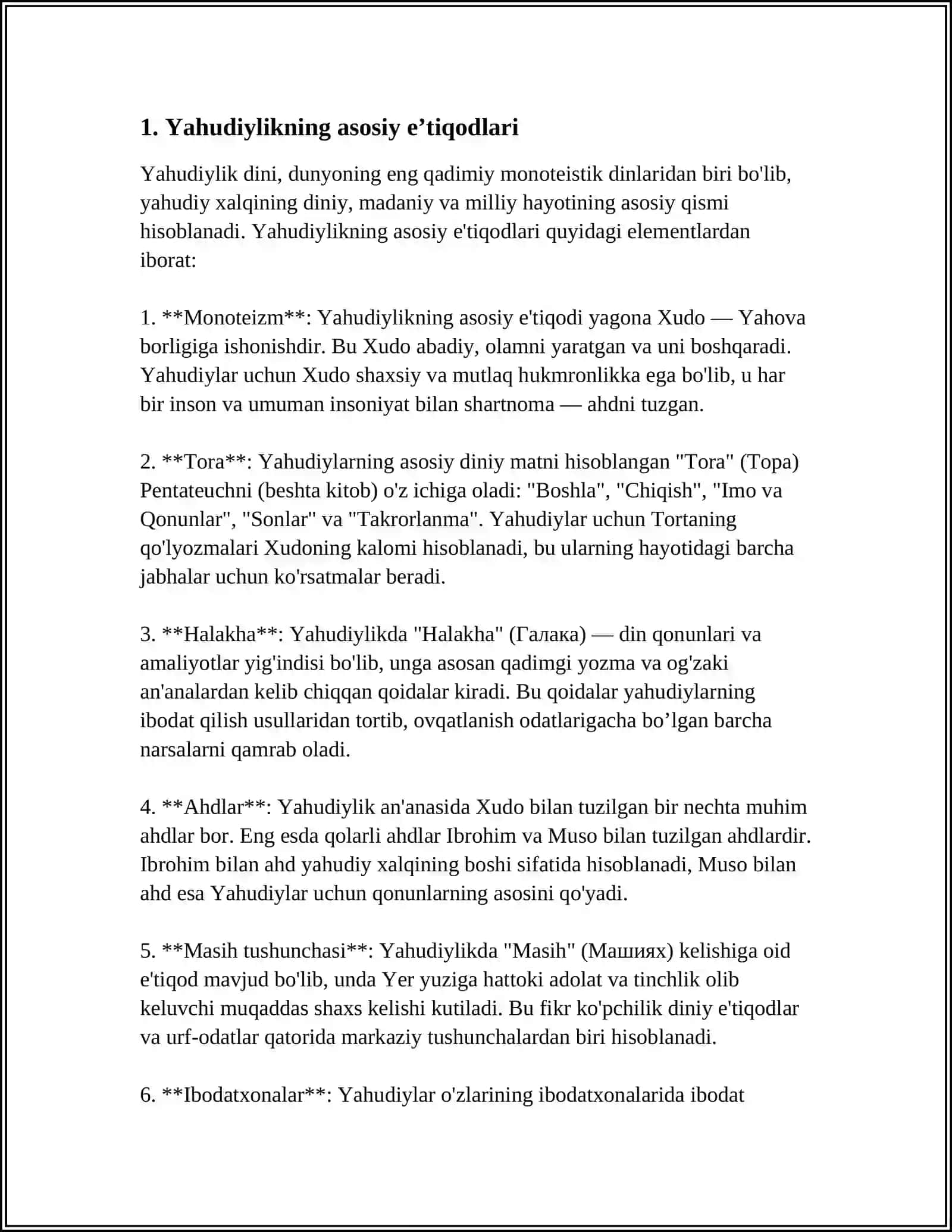 YAHUDIYLIK TAʼLIMOTI VA MUQADDAS KITOBI 3
