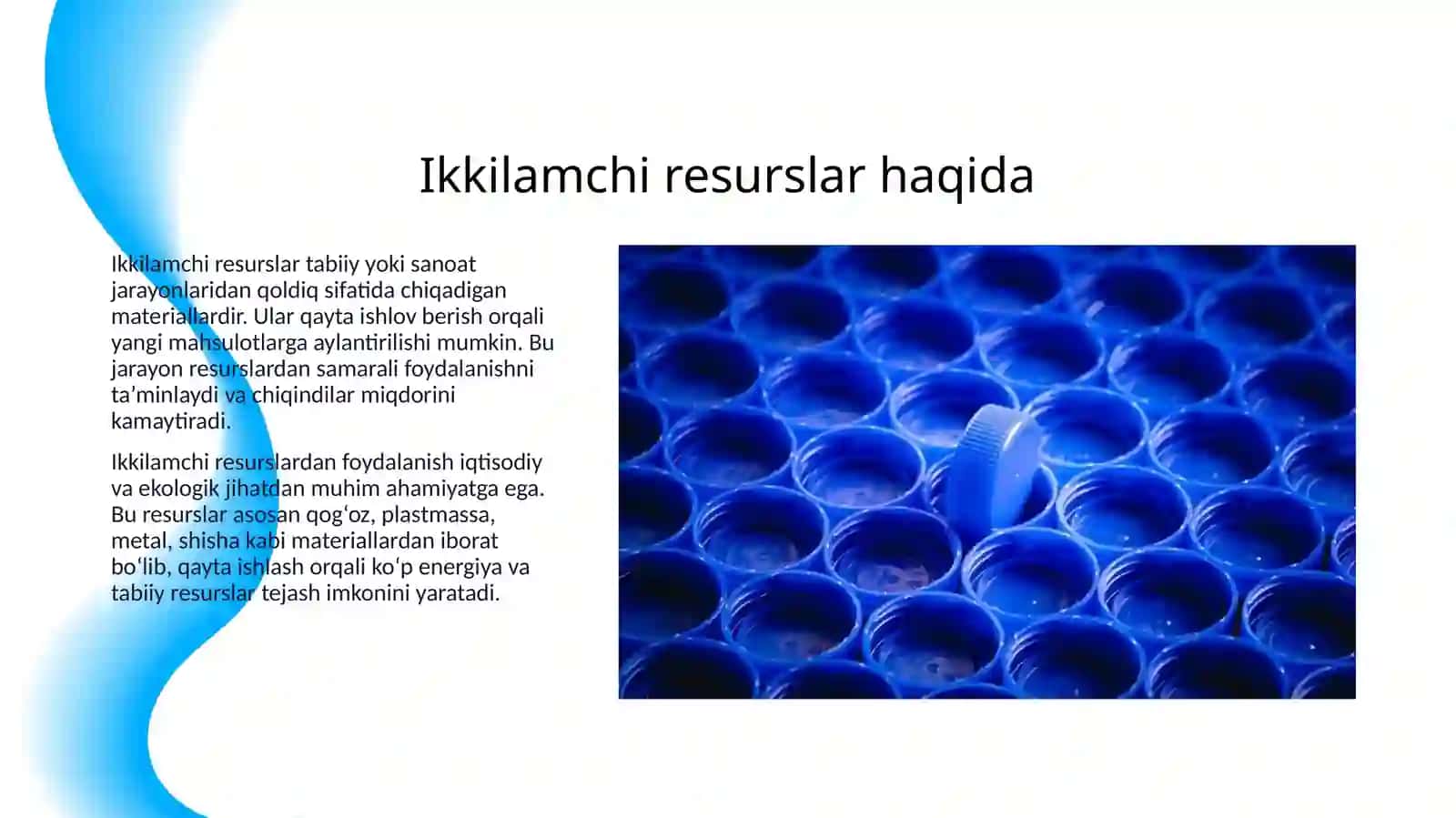 IKKILAMCHI RESURSLARDAN FOYDALANISHNING EKOLOGIK - IQTISODIY XUSUSIYATLARI VA YOʻNALISHLARI 3