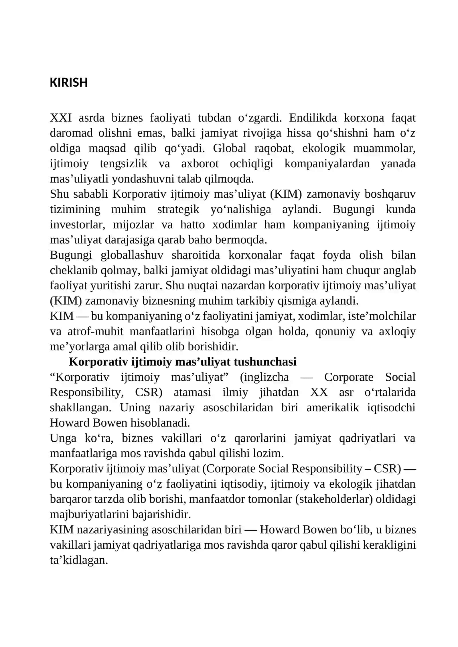 Korporativ ijtimoiy mas’uliyat tushunchasi va uning ahamiyati 3