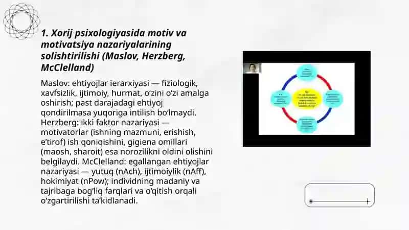 Xorij psixologiyasida motiv va mativatsiya muammosi 3