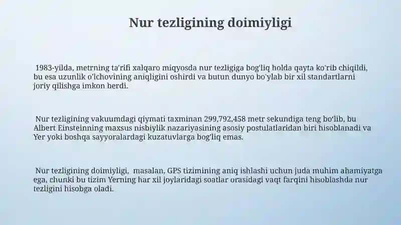 Nur tezligi 3