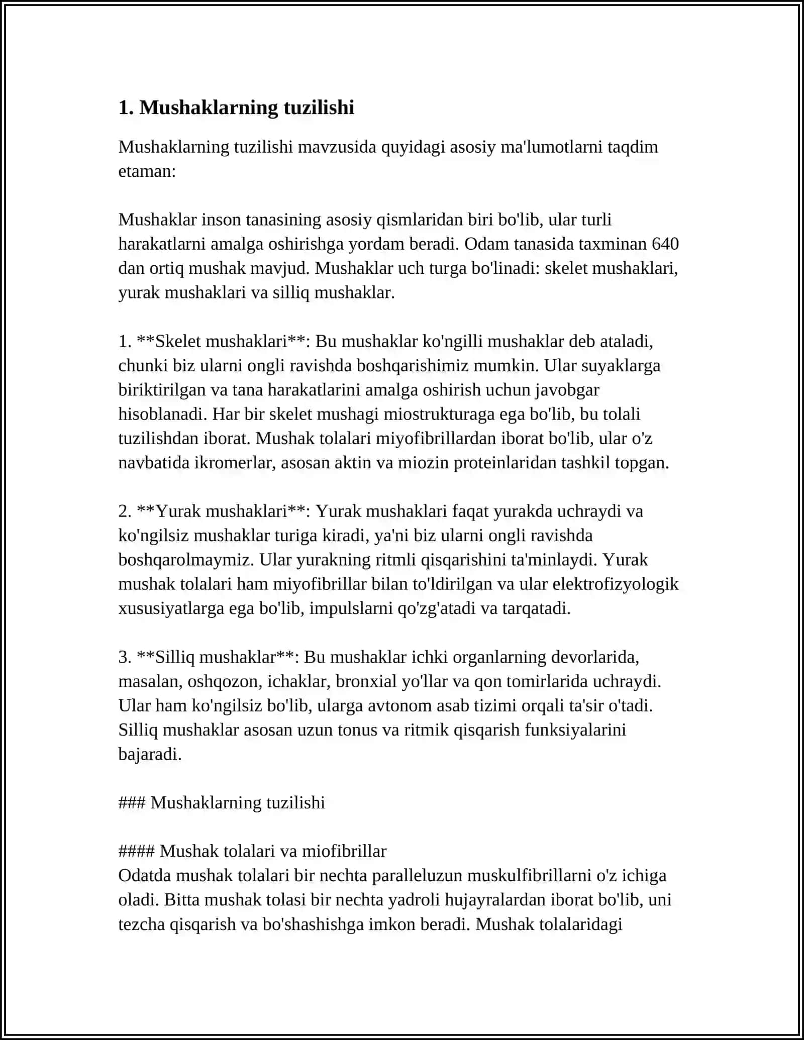 MUSHAKLAR HAQIDA SAVOL JAVOB 30 TA 3