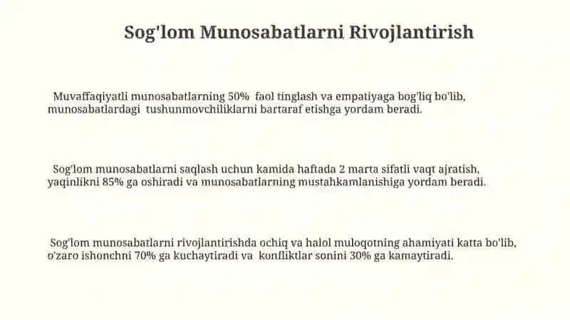 Samimiy muloqotlar va munosabatlar 3