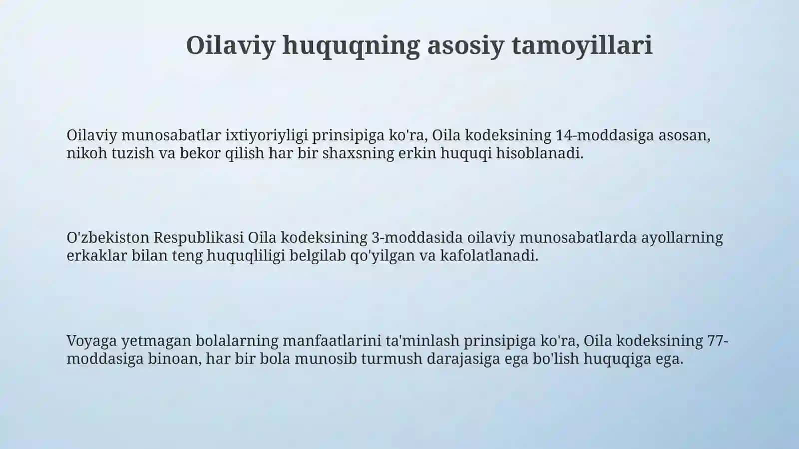 Oilaning huquqiy meʼyoriy asoslari 3