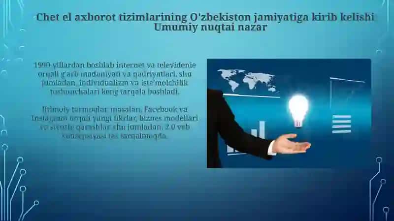 Oʻzbekiston jamiyatiga xarajiy axborot tizimlari orqali kirib kelayotgan g'oyalar va qarashlar 3