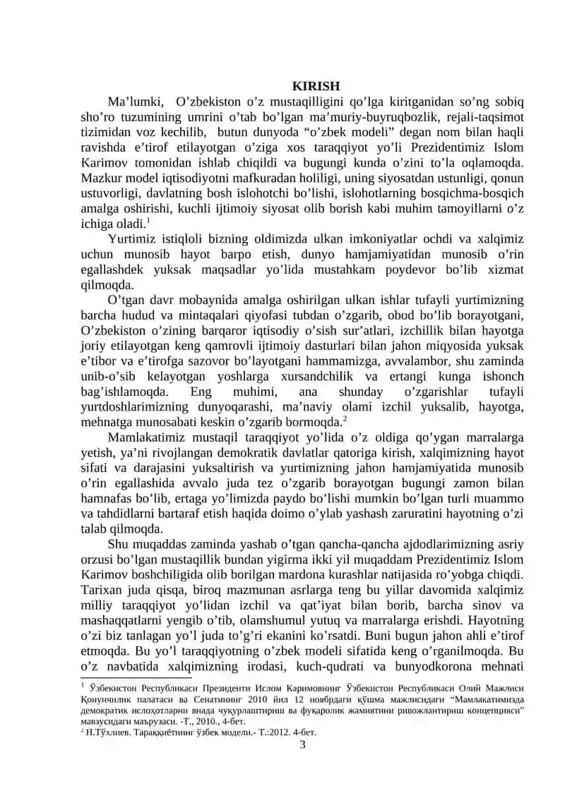 Taraqqiyotning “O’zbek modeli” va uning asosiy xususiyatlari 3