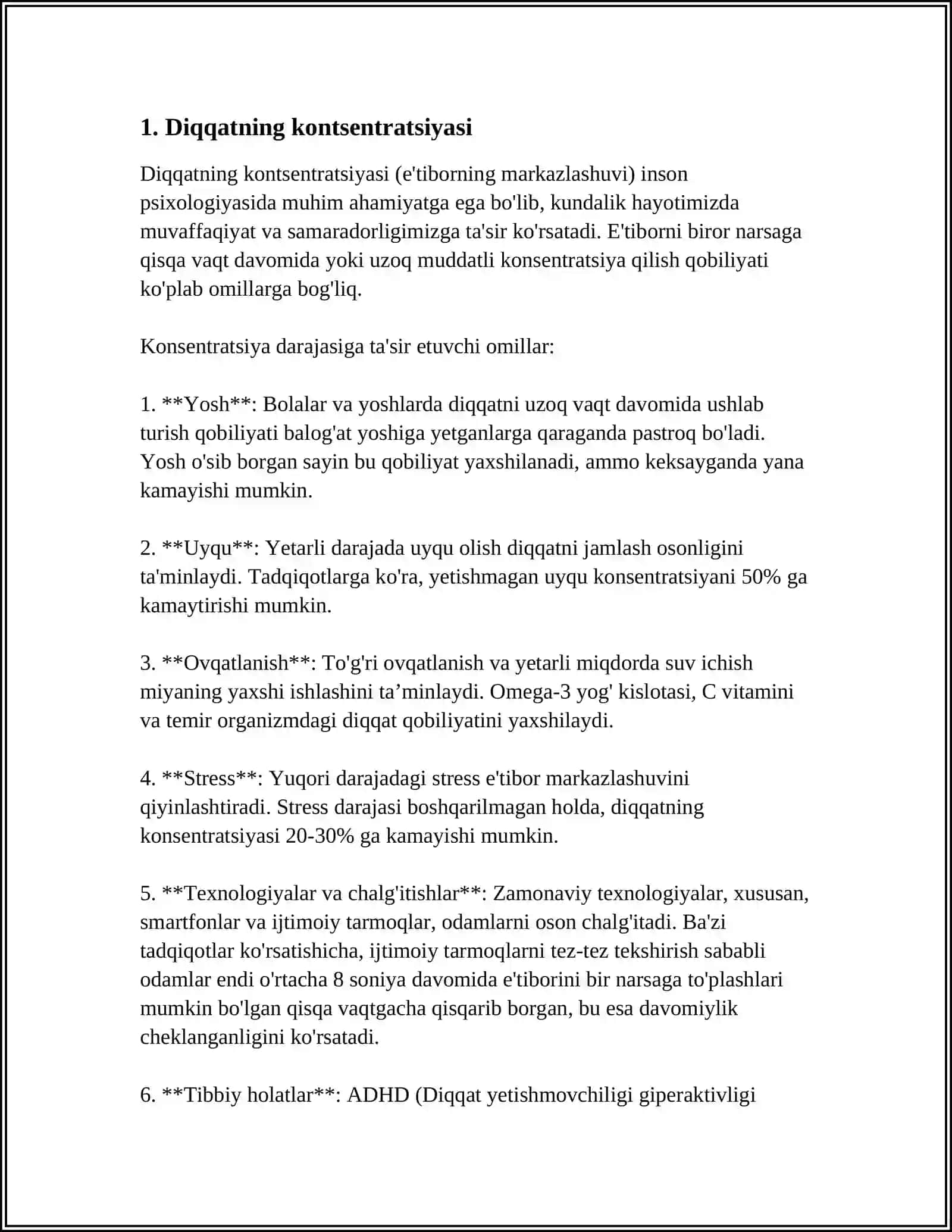 Diqqatning kontsentratsiyasi (Psixologiya) 3