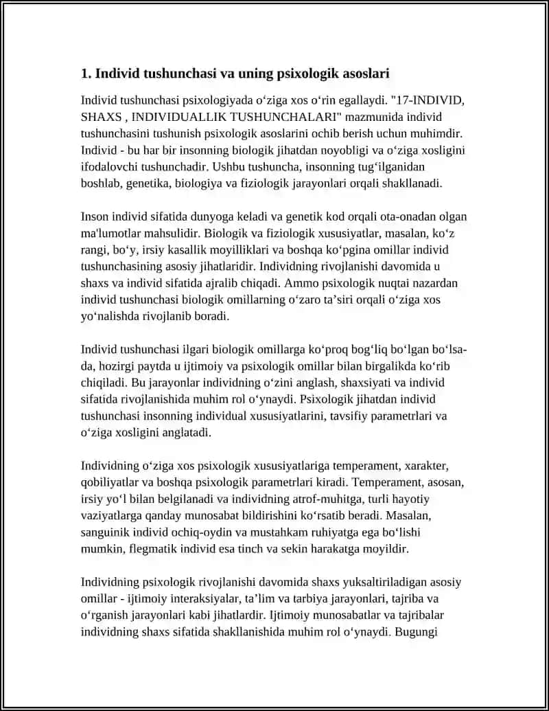 17-INDIVID, SHAXS, INDIVIDUALLIK TUSHUNCHALARI 3
