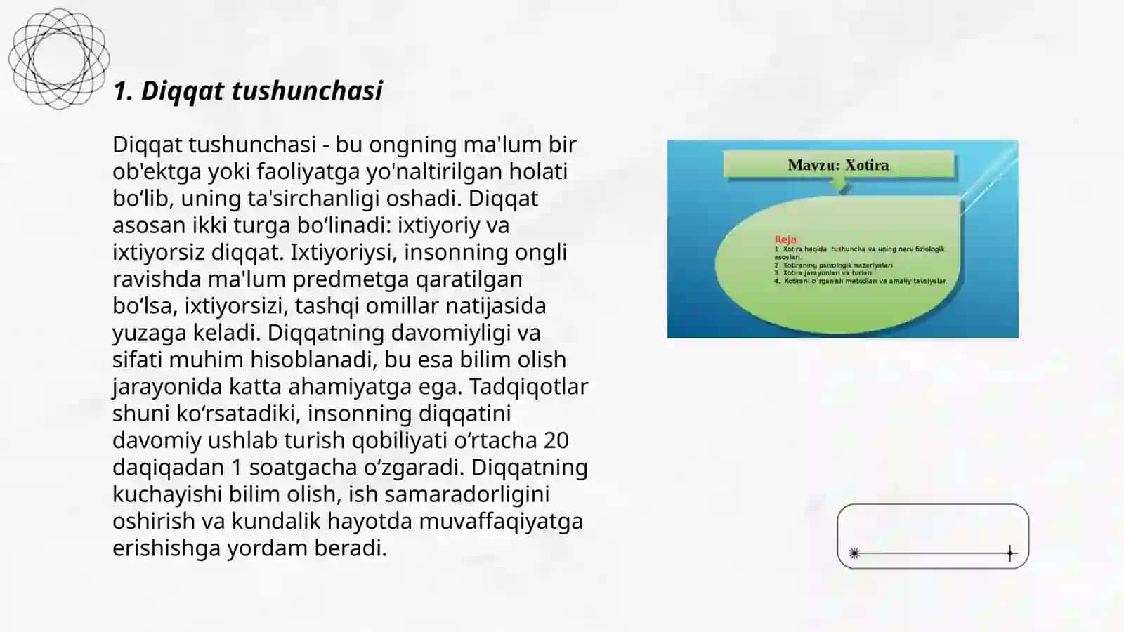 Diqqat haqida tushuncha va uning nerv-fiziologik asoslari 3
