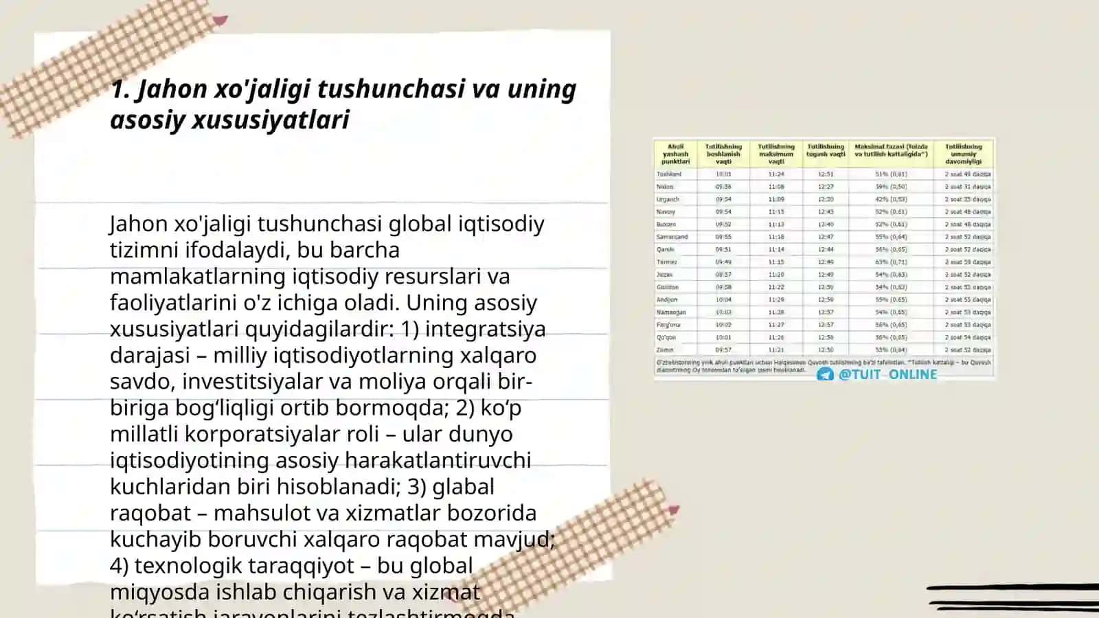 Jahon xo'jaligi va O'zbekistonning boshqa mamlakatlar bilan iqtisodiy hamkorliklarini o'rganish 3