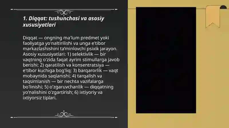 Umumiy psixologiya fanidan - Diqqat 3