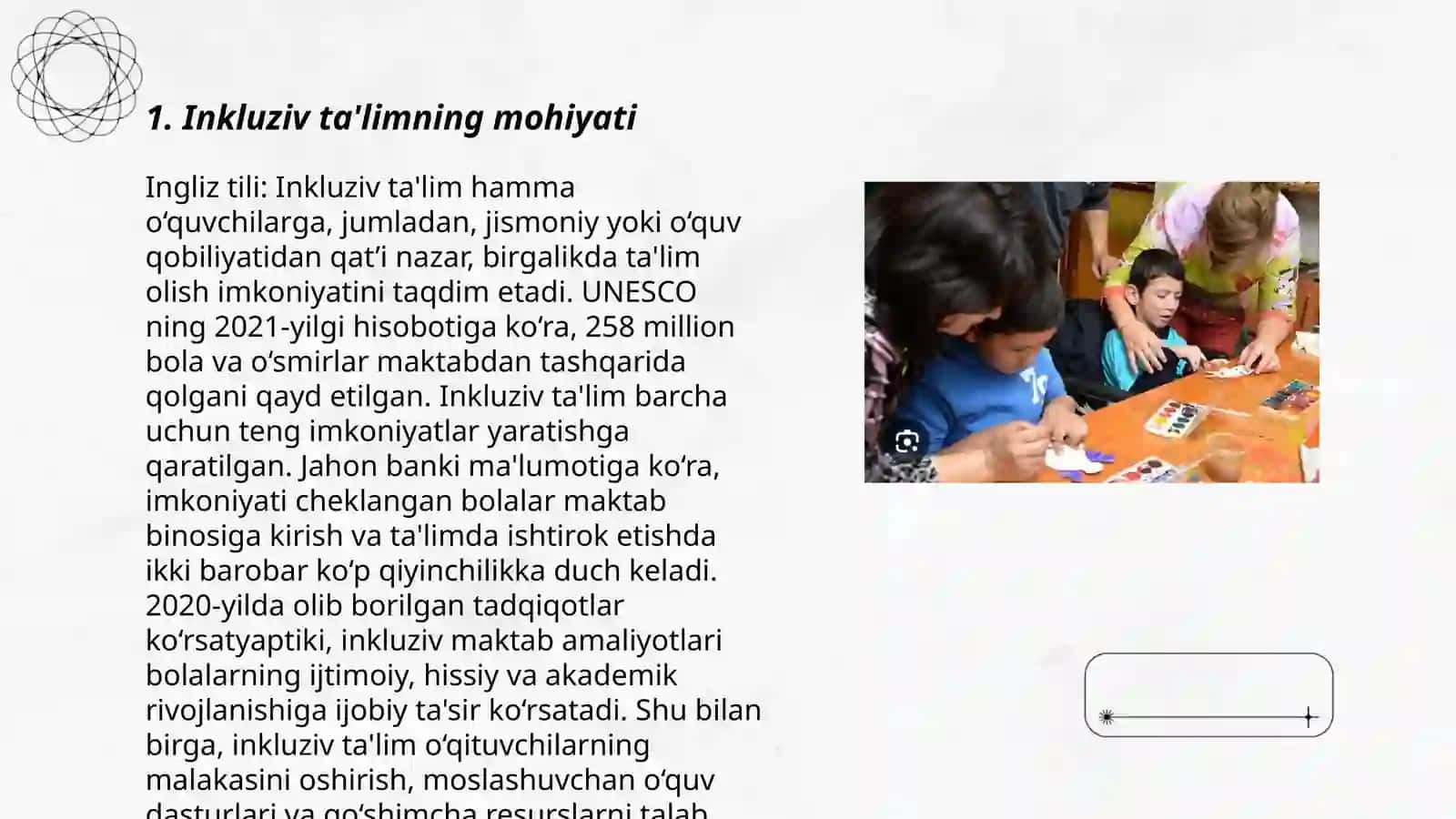 Inkluzif ta'limning mohiyati va uning barcha uchun ochiqligi Nabiyeva Nozima 3