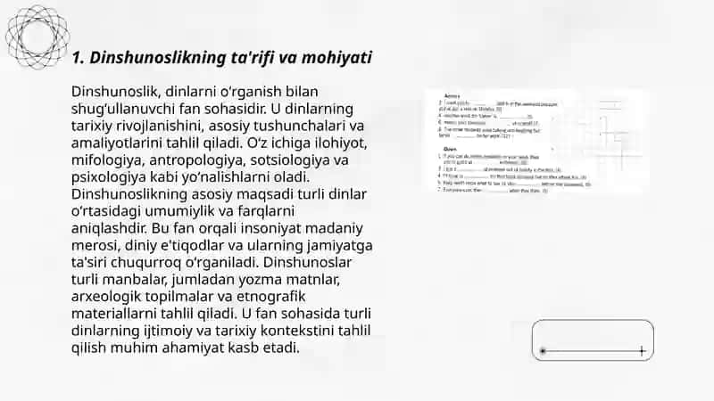 Dinshunosli fani maqsad VA vazifalari 3
