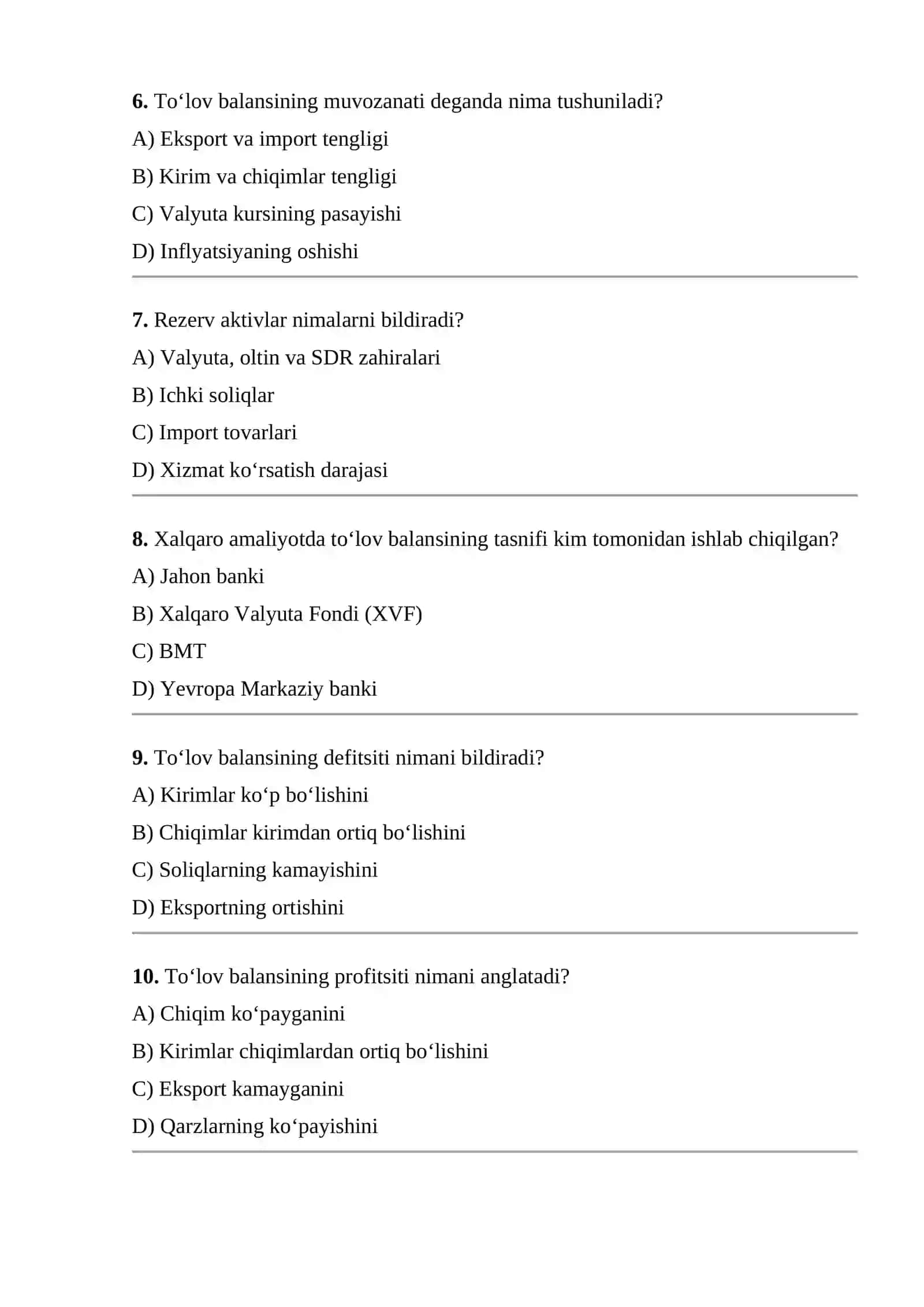 Tulov balansi moddalarini guruxlash usullari 3