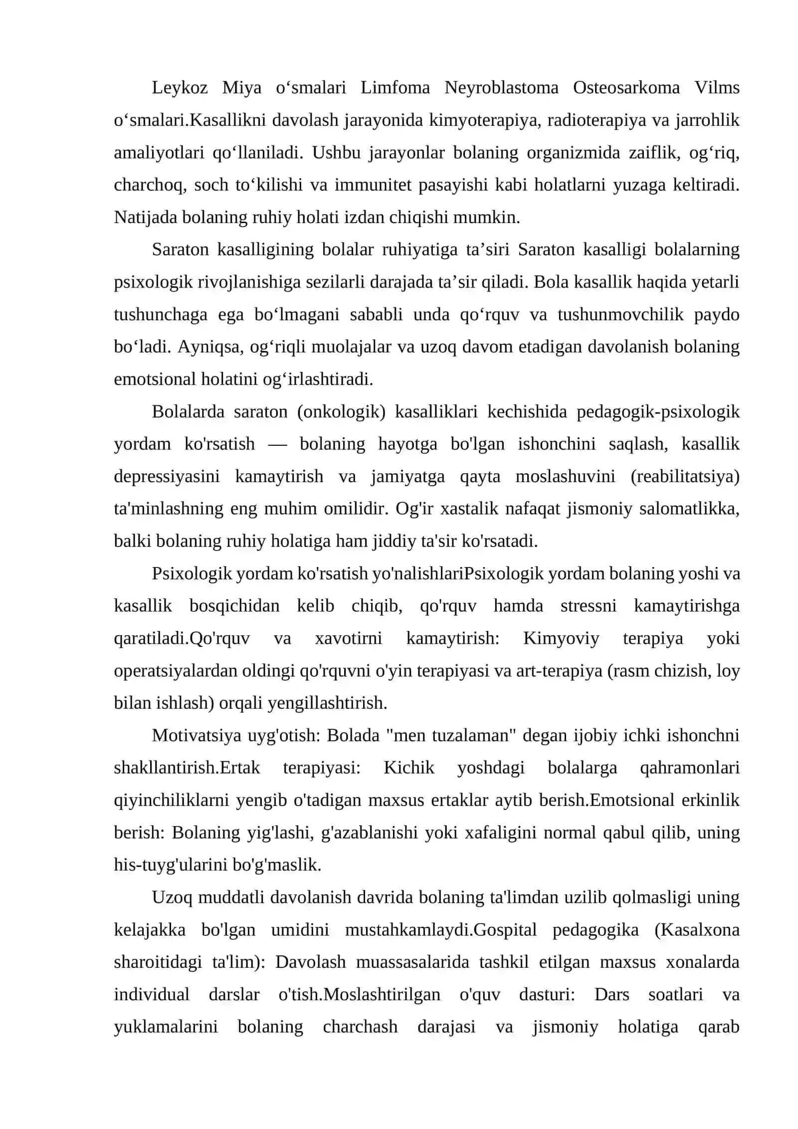 BOLALARDA SARATON KASALLIKLARINI KECHISHIDA PEDAGOGIK-PSIXOLOGIK YORDAM KO'RSATISH. 3