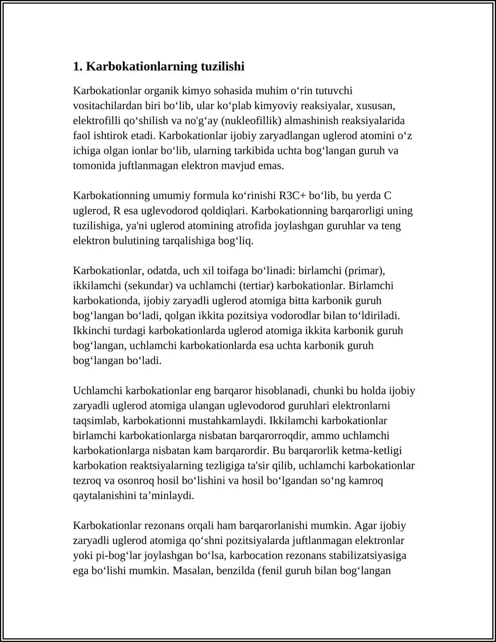 KARBOKATION REAKSIYALARI 3