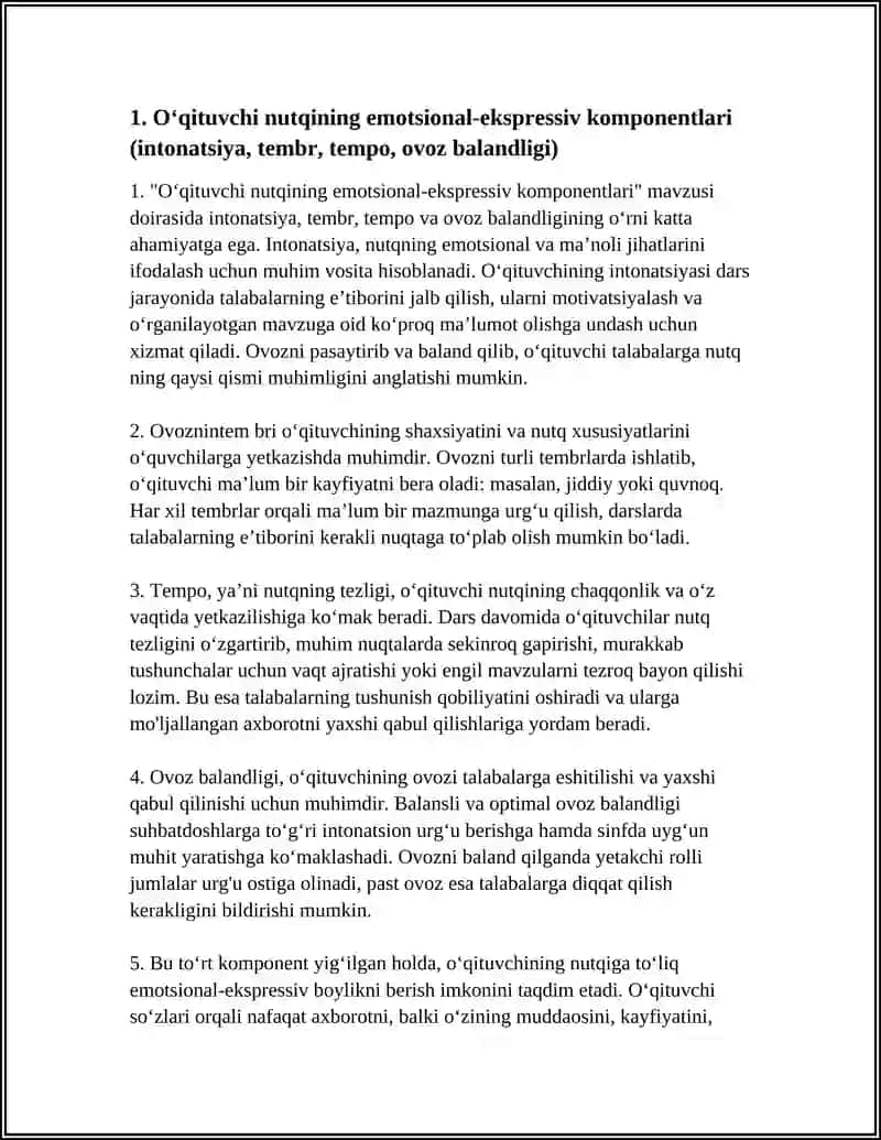 OʻQITUVCHI NUTQINING EMOTSIONAL-EKSPRESSIV XUSUSIYATLARI 3