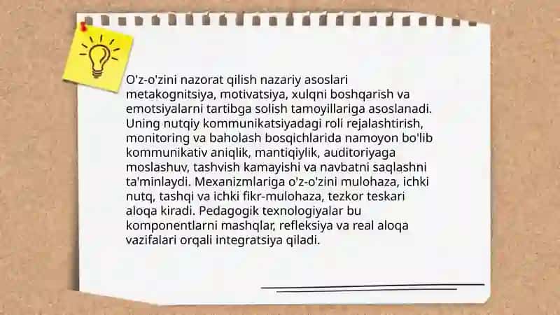 O'z-o'zini nazorat qilish va uni nutqiy kommunikatsiyaga kiritish texnologiyalari 3