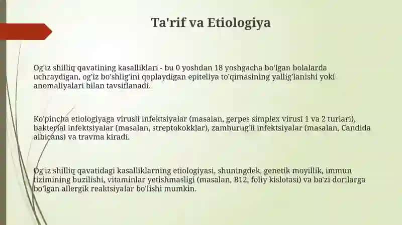 Bolalarda og'iz bo'shlig'i shilliq qavatining kasalliklari 3