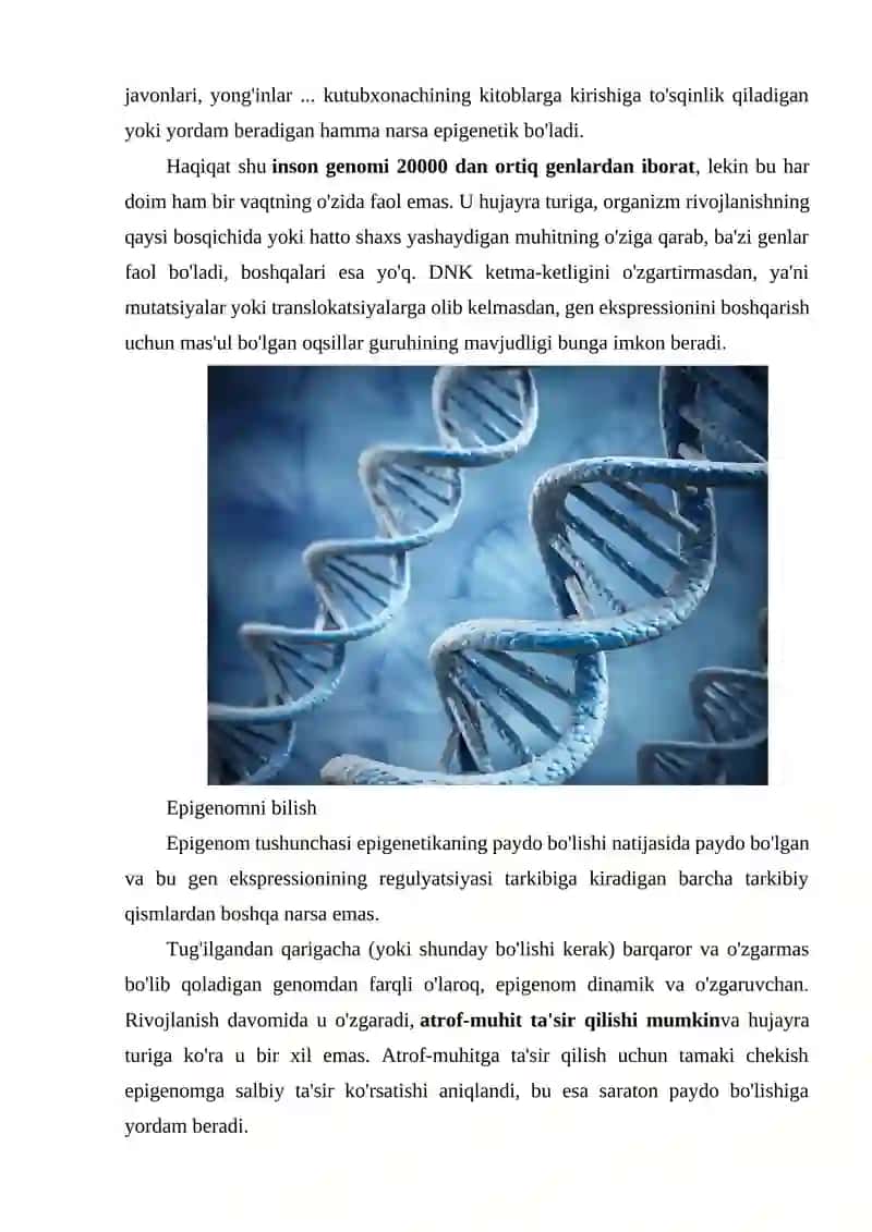 Epigenomika va Epigenetika 3