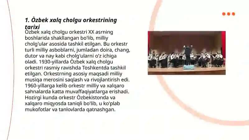 Òzbek xalq cholgu orkestri ijrochilikning yangi yonalishi Mamajanova O'g'iloy 3