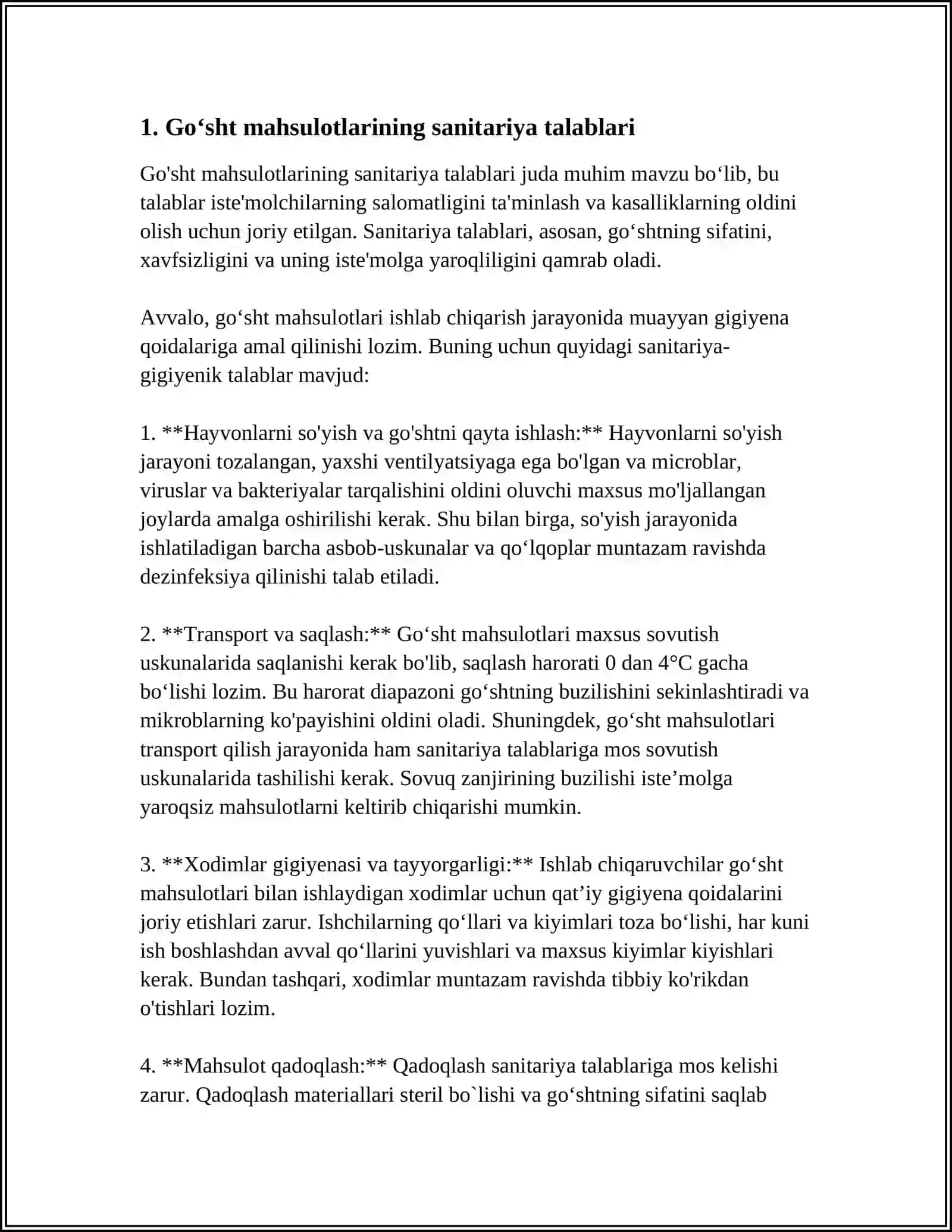 GOʻSHT MAHSULOTLARI HAVFSIZLIGI 3