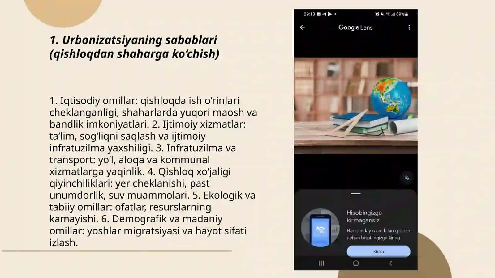 Urbonizatsiya aholining shaharlarga kõchishi 3